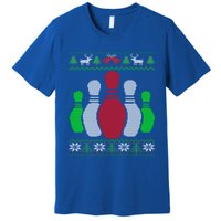 Bowling Pins Bowler Gift Bowling Team Ugly Christmas Gift Premium T-Shirt