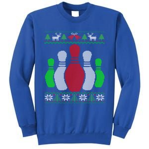 Bowling Pins Bowler Gift Bowling Team Ugly Christmas Gift Tall Sweatshirt