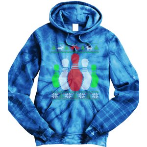 Bowling Pins Bowler Gift Bowling Team Ugly Christmas Gift Tie Dye Hoodie