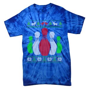 Bowling Pins Bowler Gift Bowling Team Ugly Christmas Gift Tie-Dye T-Shirt