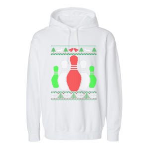 Bowling Pins Bowler Gift Bowling Team Ugly Christmas Gift Garment-Dyed Fleece Hoodie