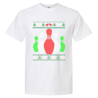 Bowling Pins Bowler Gift Bowling Team Ugly Christmas Gift Garment-Dyed Heavyweight T-Shirt