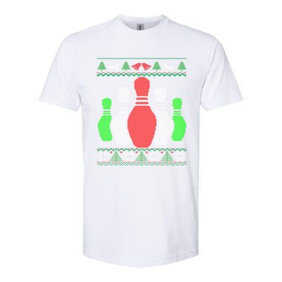 Bowling Pins Bowler Gift Bowling Team Ugly Christmas Gift Softstyle CVC T-Shirt