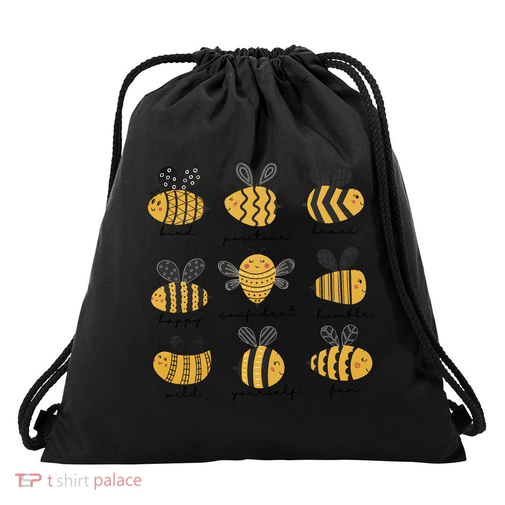 Bee Positivity Bee Lover Beekeeper Bee Happy Drawstring Bag