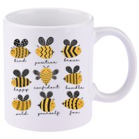 Bee Positivity Bee Lover Beekeeper Bee Happy 11oz C Handle Ceramic Mug