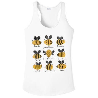 Bee Positivity Bee Lover Beekeeper Bee Happy Ladies PosiCharge Competitor Racerback Tank