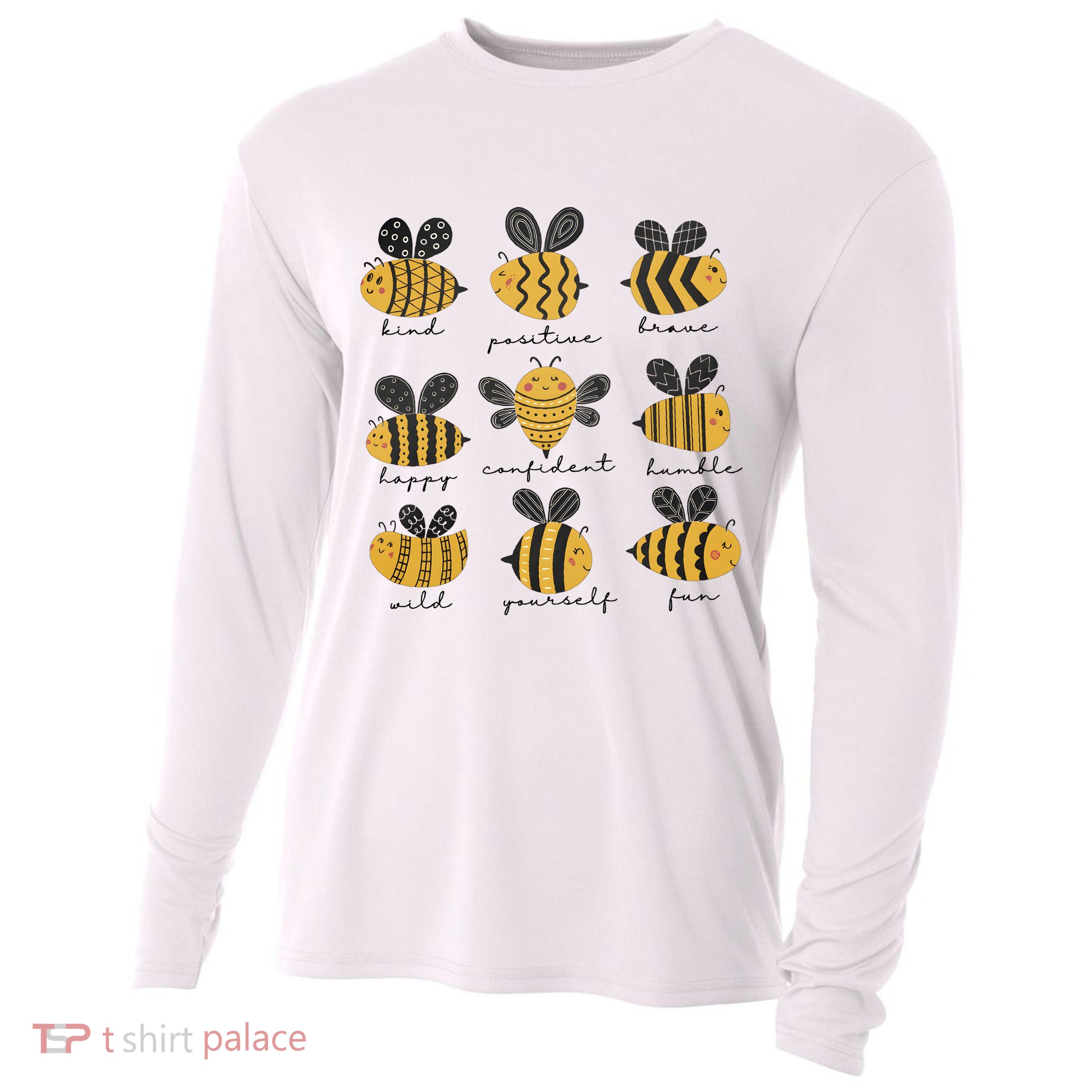 Bee Positivity Bee Lover Beekeeper Bee Happy Cooling Performance Long Sleeve Crew