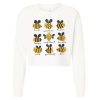 Bee Positivity Bee Lover Beekeeper Bee Happy Cropped Pullover Crew