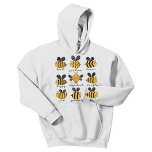 Bee Positivity Bee Lover Beekeeper Bee Happy Kids Hoodie