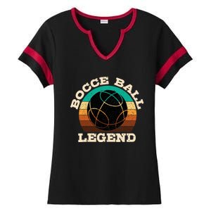 Bocce Player Boccie Fan Game Ball Sport Team Bocci Lover Ladies Halftime Notch Neck Tee