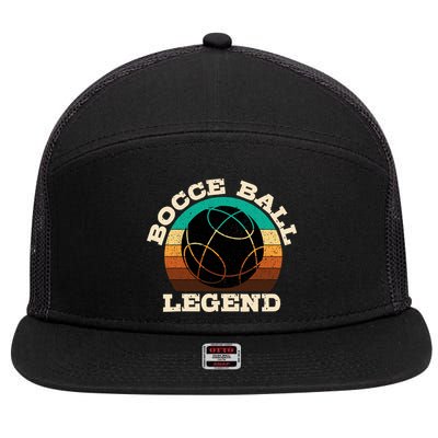 Bocce Player Boccie Fan Game Ball Sport Team Bocci Lover 7 Panel Mesh Trucker Snapback Hat
