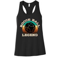 Bocce Player Boccie Fan Game Ball Sport Team Bocci Lover Women's Racerback Tank