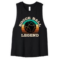 Bocce Player Boccie Fan Game Ball Sport Team Bocci Lover Women's Racerback Cropped Tank