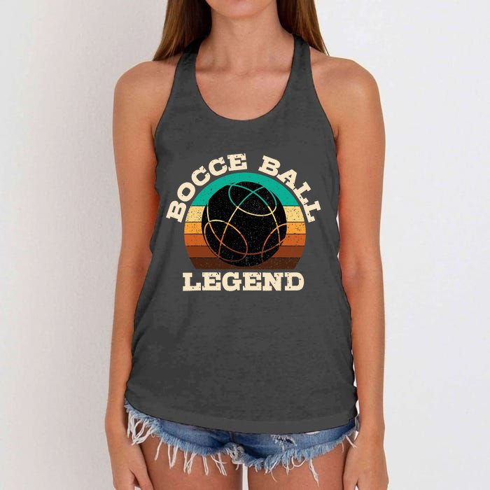 Bocce Player Boccie Fan Game Ball Sport Team Bocci Lover Women's Knotted Racerback Tank