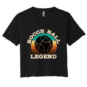 Bocce Player Boccie Fan Game Ball Sport Team Bocci Lover Women's Crop Top Tee