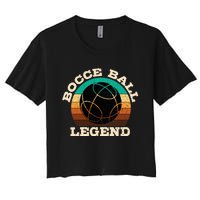 Bocce Player Boccie Fan Game Ball Sport Team Bocci Lover Women's Crop Top Tee