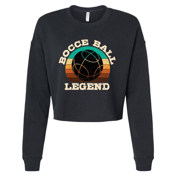 Bocce Player Boccie Fan Game Ball Sport Team Bocci Lover Cropped Pullover Crew