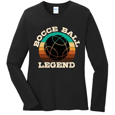 Bocce Player Boccie Fan Game Ball Sport Team Bocci Lover Ladies Long Sleeve Shirt