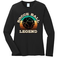 Bocce Player Boccie Fan Game Ball Sport Team Bocci Lover Ladies Long Sleeve Shirt