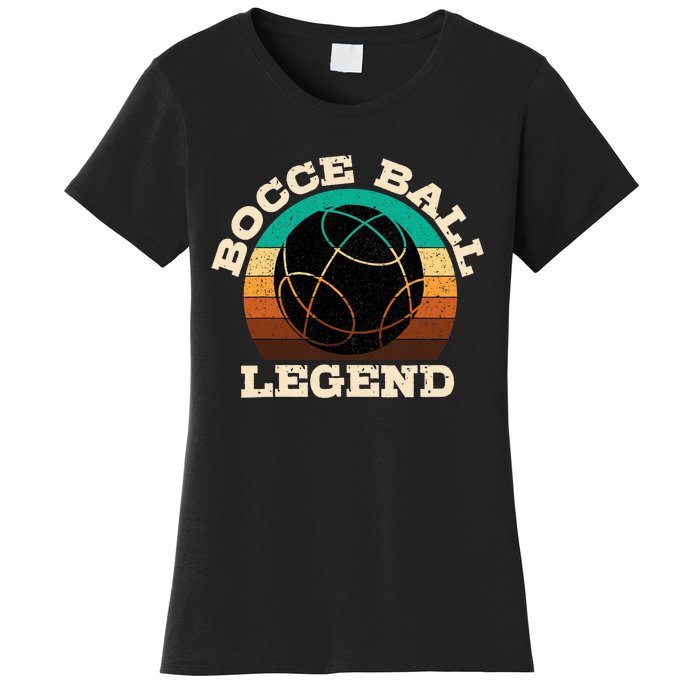 Bocce Player Boccie Fan Game Ball Sport Team Bocci Lover Women's T-Shirt