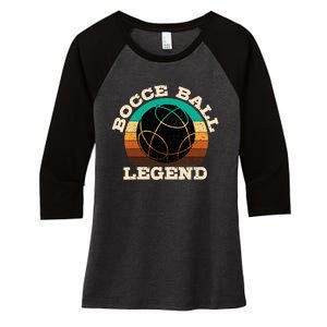 Bocce Player Boccie Fan Game Ball Sport Team Bocci Lover Women's Tri-Blend 3/4-Sleeve Raglan Shirt