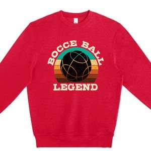 Bocce Player Boccie Fan Game Ball Sport Team Bocci Lover Premium Crewneck Sweatshirt