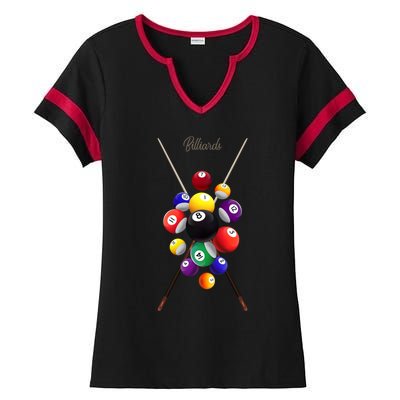 Billiard Pool Billiards Gift Ladies Halftime Notch Neck Tee