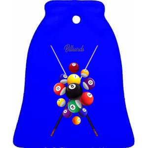 Billiard Pool Billiards Gift Ceramic Bell Ornament