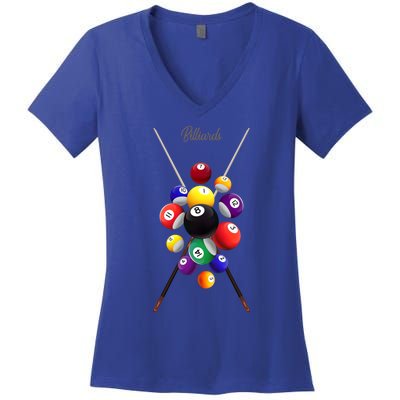 Billiard Pool Billiards Gift Women's V-Neck T-Shirt