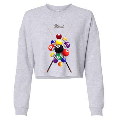 Billiard Pool Billiards Gift Cropped Pullover Crew