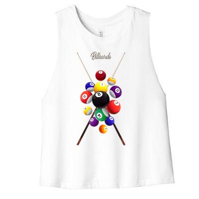 Billiard Pool Billiards Gift Women's Racerback Cropped Tank