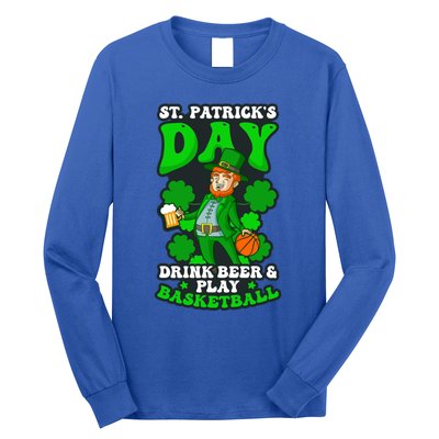 Beer Play Basketball Design St Patricks Basketball Gift Long Sleeve Shirt