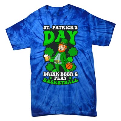 Beer Play Basketball Design St Patricks Basketball Gift Tie-Dye T-Shirt