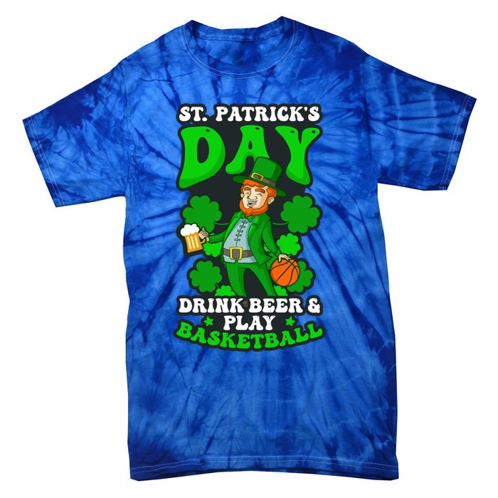 Beer Play Basketball Design St Patricks Basketball Gift Tie-Dye T-Shirt