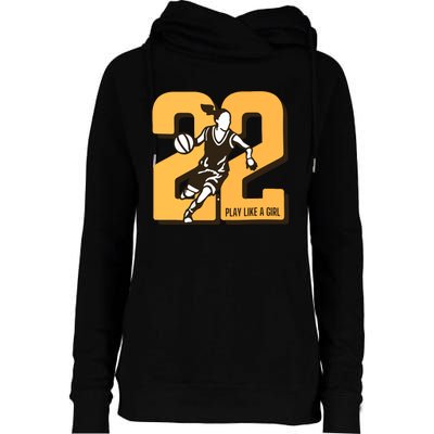 Basketball Player Womens Funnel Neck Pullover Hood