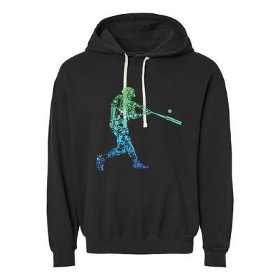 Baseball Player Batter Garment-Dyed Fleece Hoodie