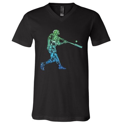 Baseball Player Batter V-Neck T-Shirt