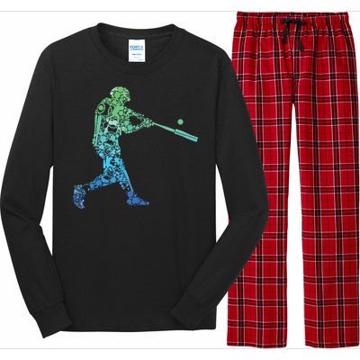 Baseball Player Batter Long Sleeve Pajama Set