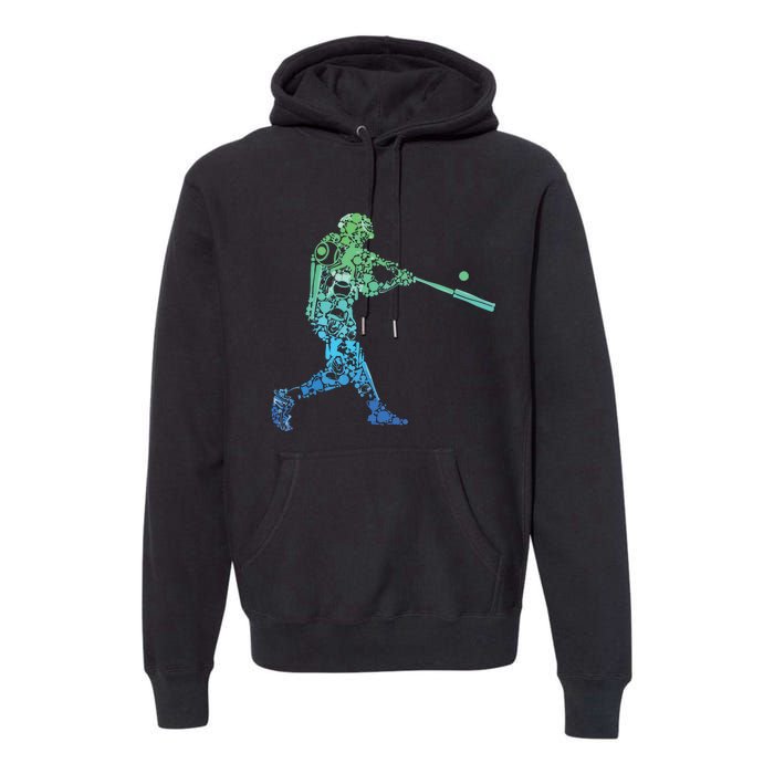 Baseball Player Batter Premium Hoodie