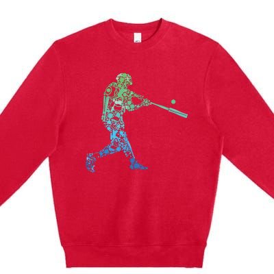 Baseball Player Batter Premium Crewneck Sweatshirt