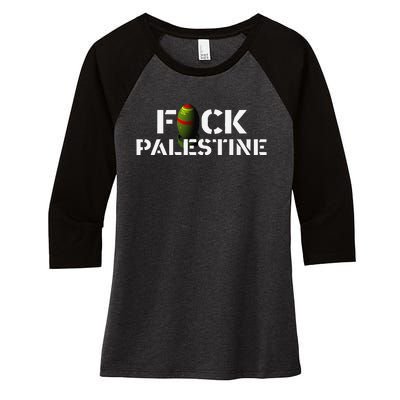 Bomb Palestine Women's Tri-Blend 3/4-Sleeve Raglan Shirt