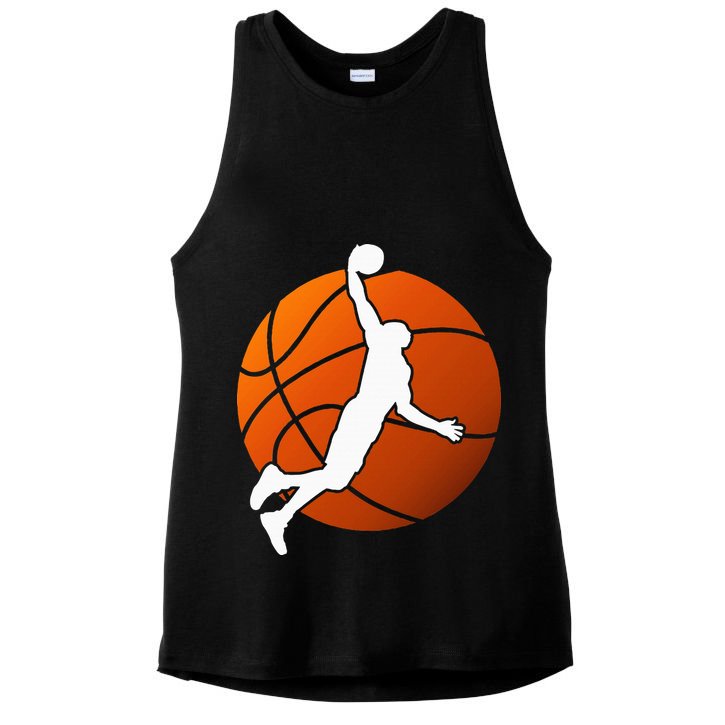 Basketball Player Basketballer Sports Graphic Ladies PosiCharge Tri-Blend Wicking Tank