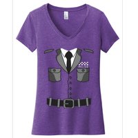 British Policeman Bobby Copper Police Halloween Costume Women's V-Neck T-Shirt