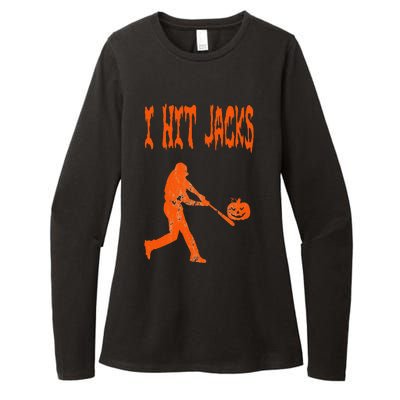 Baseball Pumpkin Bat Homerun Dinger HR Field Batter Ball Guy Womens CVC Long Sleeve Shirt