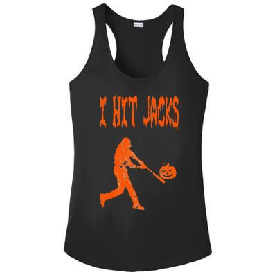 Baseball Pumpkin Bat Homerun Dinger HR Field Batter Ball Guy Ladies PosiCharge Competitor Racerback Tank