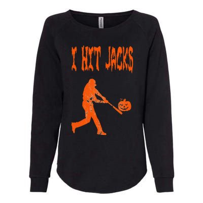 Baseball Pumpkin Bat Homerun Dinger HR Field Batter Ball Guy Womens California Wash Sweatshirt