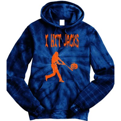 Baseball Pumpkin Bat Homerun Dinger HR Field Batter Ball Guy Tie Dye Hoodie