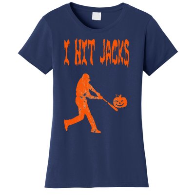 Baseball Pumpkin Bat Homerun Dinger HR Field Batter Ball Guy Women's T-Shirt