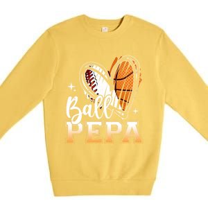 Ball Pepa Baseball Basketball Pepa Grandpa Fathers Day Gift Premium Crewneck Sweatshirt