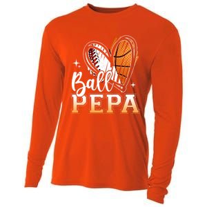 Ball Pepa Baseball Basketball Pepa Grandpa Fathers Day Gift Cooling Performance Long Sleeve Crew